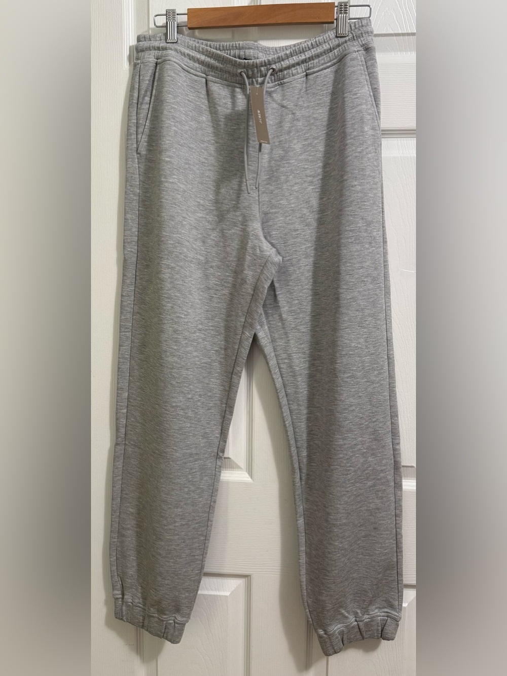 J Crew Scuba Knit Jogger Pants in Heather Silver